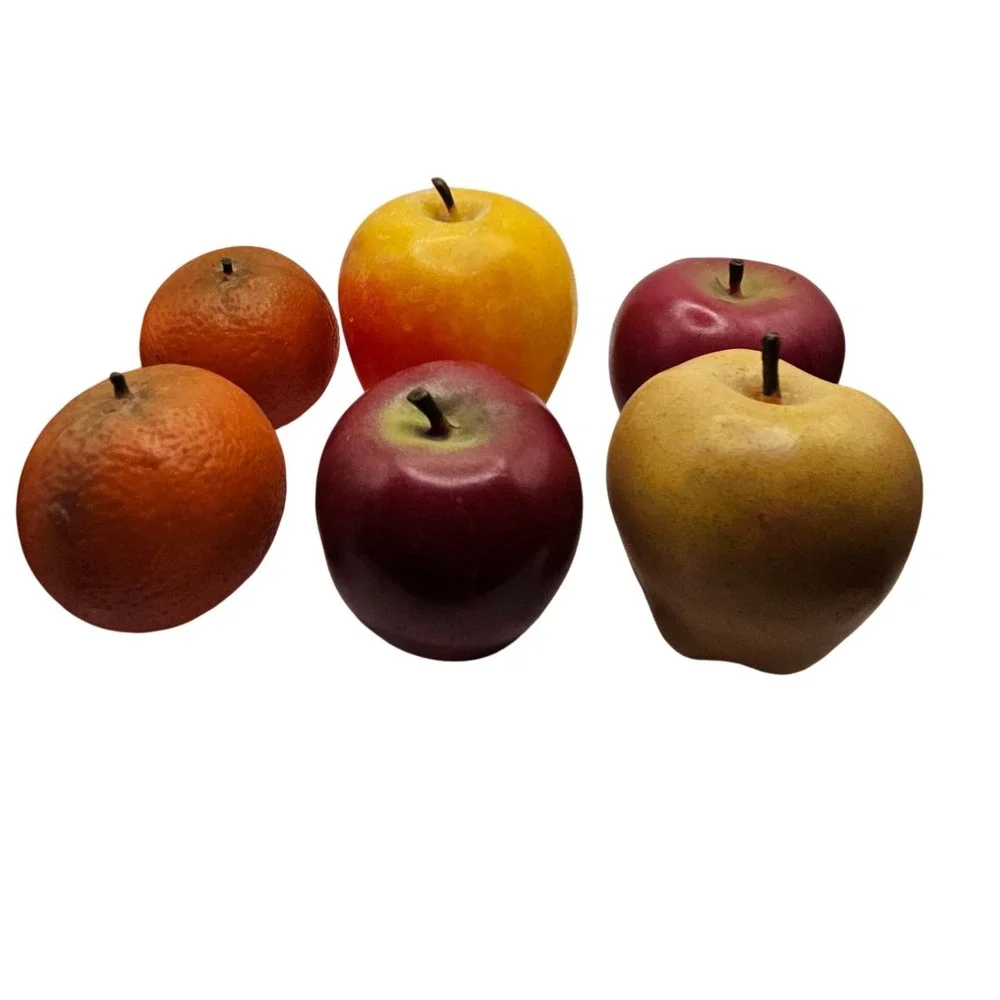 Unbranded Artificial Fruit‎ Set 6-Piece Vintage Decorative Apples Oranges Pear